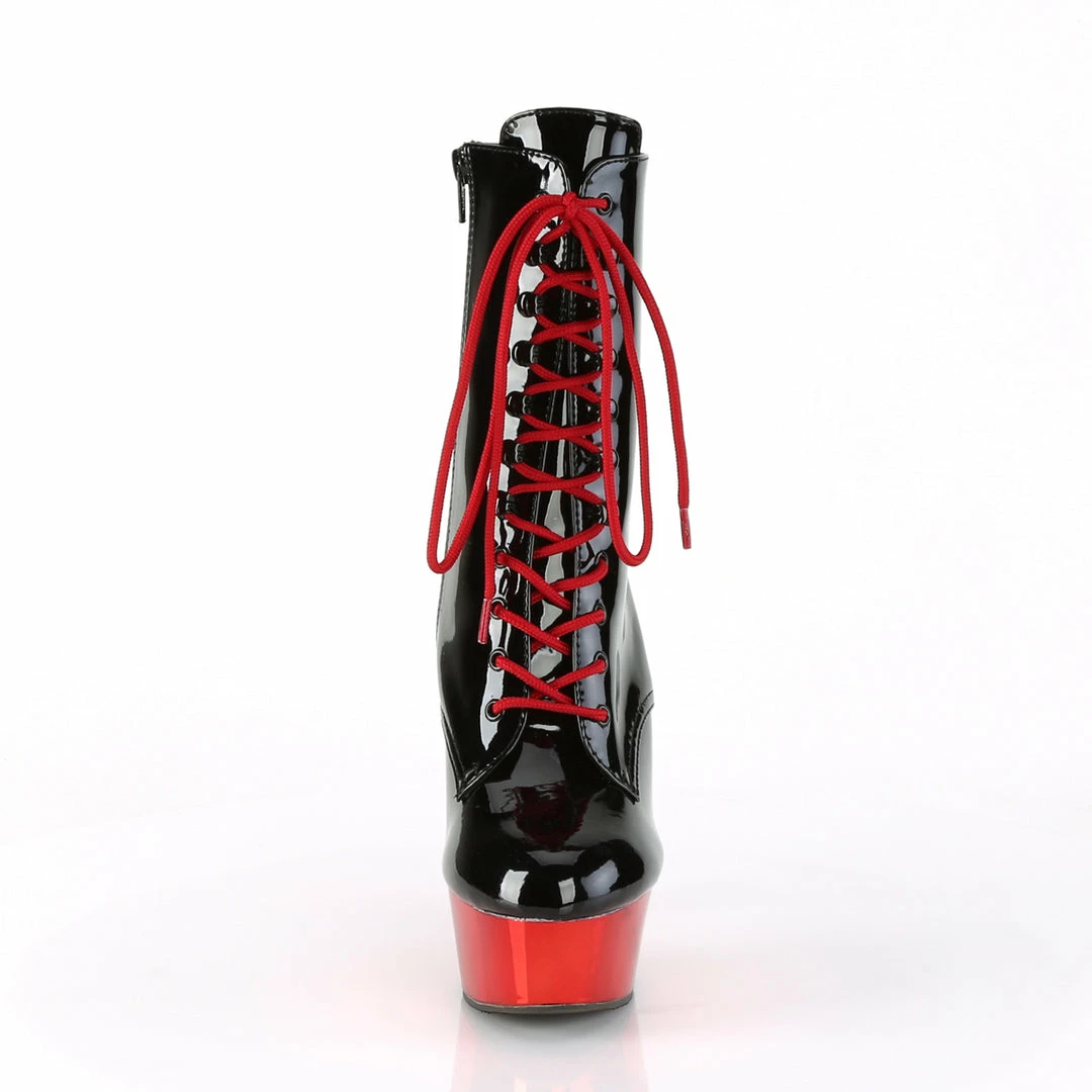 Pleaser DELIGHT-1020 - Blk Pat/Red Chrome 4 Pleaser DELIGHT-1020 - Blk Pat/Red Chrome