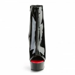 Pleaser DELIGHT-1025 - Blk-Red Pat/Blk