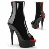 Pleaser DELIGHT-1025 - Blk-Red Pat/Blk