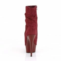 Pleaser DELIGHT-1031 - Burgundy Faux Suede/Burgundy Matte