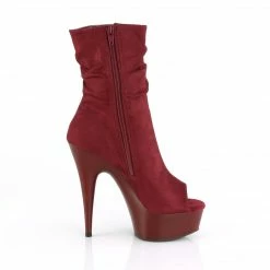 Pleaser DELIGHT-1031 - Burgundy Faux Suede/Burgundy Matte