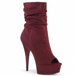 Pleaser DELIGHT-1031 - Burgundy Faux Suede/Burgundy Matte