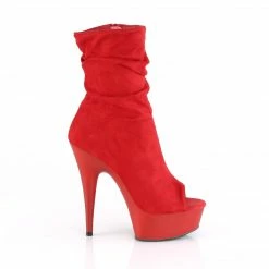 Pleaser DELIGHT-1031 - Red Faux Suede/Red Matte Exotic Dancing