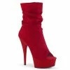 Pleaser DELIGHT-1031 - Red Faux Suede/Red Matte Exotic Dancing