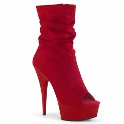 Pleaser DELIGHT-1031 - Red Faux Suede/Red Matte Exotic Dancing