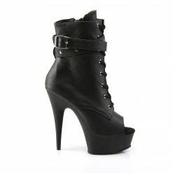 Pleaser Exotic Dancing DELIGHT-1033 - Blk Faux Leather/Blk Matte