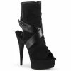Pleaser DELIGHT-1034 - Blk Faux Suede-Faux Leather/Blk Matte