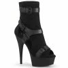 Pleaser DELIGHT-1037 - Blk Faux Suede-Faux Leather/Blk Matte Exotic Dancing