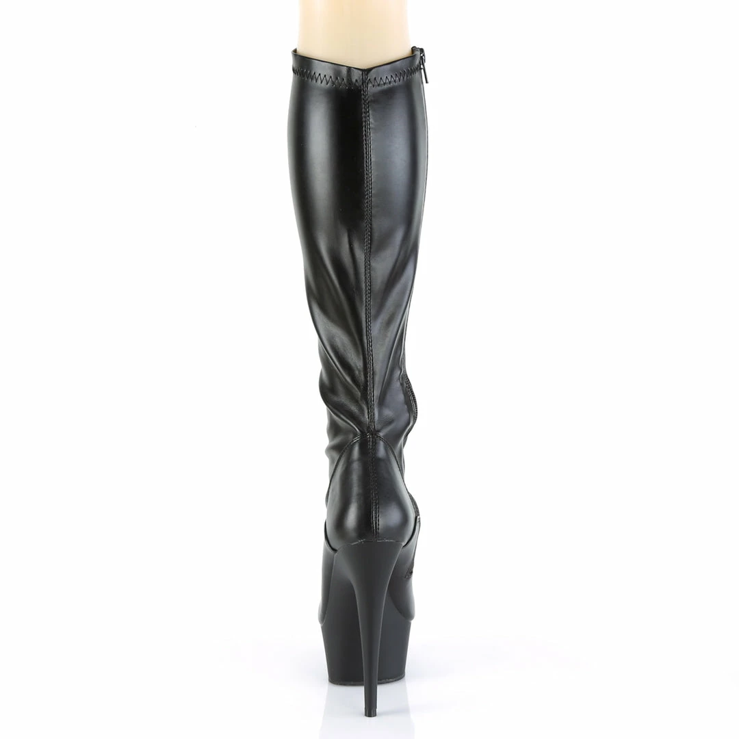 Pleaser DELIGHT-2000 - Blk Str Faux Leather/Blk Matte 6 Pleaser DELIGHT-2000 - Blk Str Faux Leather/Blk Matte