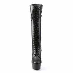 Pleaser Drag Queen DELIGHT-2023 - Blk Str Faux Leather/Blk Matte