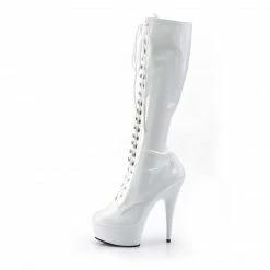 Pleaser DELIGHT-2023 - Wht Str Pat/Wht Drag Queen