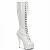Pleaser DELIGHT-2023 - Wht Str Pat/Wht Drag Queen