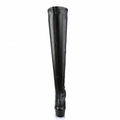 Pleaser DELIGHT-3000 - Blk Str Faux Leather/Blk Matte Exotic Dancing