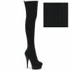 Pleaser Exotic Dancing DELIGHT-3002-1 - Blk Stretch Knit Fabric/Blk Matte