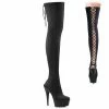 Pleaser Exotic Dancing DELIGHT-3003 - Blk Lycra/Blk Matte