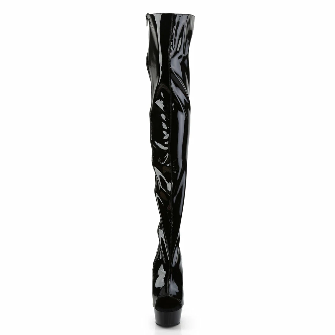 Pleaser Exotic Dancing DELIGHT-3017 - Blk Str Pat/Blk 4 Pleaser Exotic Dancing DELIGHT-3017 - Blk Str Pat/Blk