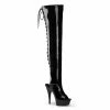 Pleaser Exotic Dancing DELIGHT-3017 - Blk Str Pat/Blk