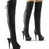Pleaser DELIGHT-3019 - Blk Faux Leather/Blk Matte Exotic Dancing