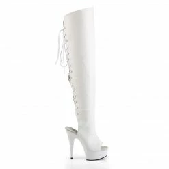 Pleaser DELIGHT-3019 - Wht Faux Leather/Wht