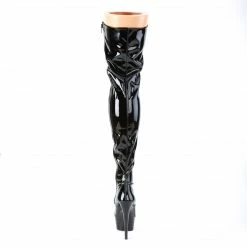 Pleaser DELIGHT-3023 - Blk Str Pat/Blk