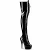 Pleaser DELIGHT-3023 - Blk Str Pat/Blk
