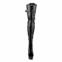 Pleaser Exotic Dancing DELIGHT-3025 - Blk Str Faux Leather/Blk Matte