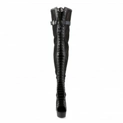 Pleaser DELIGHT-3025ML - Blk Faux Leather-Mesh-Lace/Blk Matte Exotic Dancing