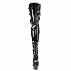 Pleaser DELIGHT-3055 - Blk Stretch Pat/Blk Exotic Dancing