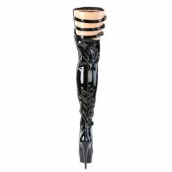 Pleaser DELIGHT-3055 - Blk Stretch Pat/Blk Exotic Dancing