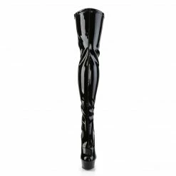 Pleaser DELIGHT-3063 - Blk Str Pat/Blk