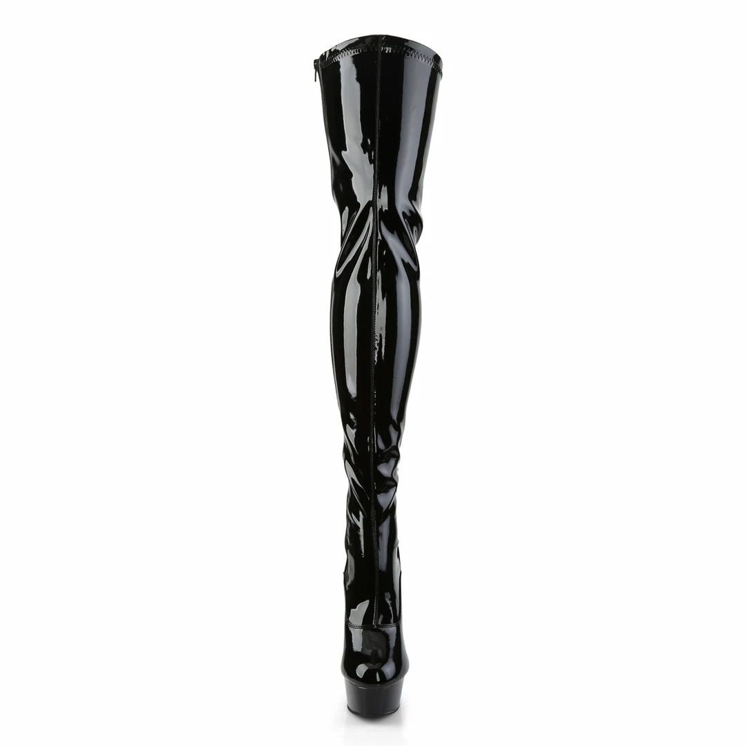 Pleaser DELIGHT-3063 - Blk Str Pat/Blk 4 Pleaser DELIGHT-3063 - Blk Str Pat/Blk