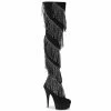 Pleaser Exotic Dancing DELIGHT-3065 - Blk Faux Suede-Slv/Blk Matte