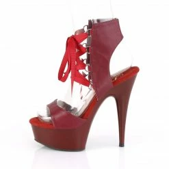 Pleaser DELIGHT-600-14 - Burgundy Faux Leather/Burgundy Matte Exotic Dancing