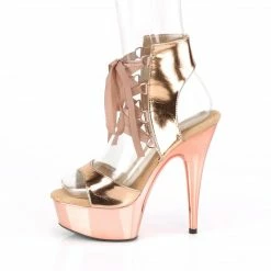 Pleaser DELIGHT-600-14 - Rose Gold Metallic Pu/Rose Gold Chrome Exotic Dancing