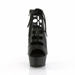 Pleaser DELIGHT-600-20 - Blk Faux Leather/Blk Matte