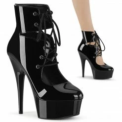 Pleaser DELIGHT-600-22 - Blk Pat/Blk Exotic Dancing