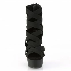 Pleaser DELIGHT-600-24 - Blk Elastic Band-Faux Suede/Blk Matte