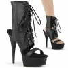Pleaser DELIGHT-600-37 - Blk Faxu Leather/Blk Matte
