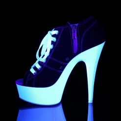 Pleaser DELIGHT-600SK-01 - Blk Canvas/Neon White
