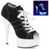 Pleaser DELIGHT-600SK-01 - Blk Canvas/Neon White