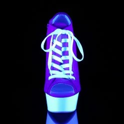 Pleaser DELIGHT-600SK-01 - Pink Canvas/Neon White Exotic Dancing