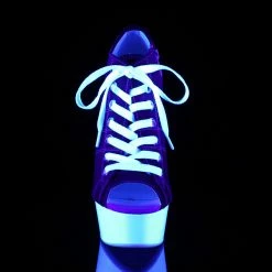 Pleaser DELIGHT-600SK-01 - Red Canvas/Neon White Exotic Dancing