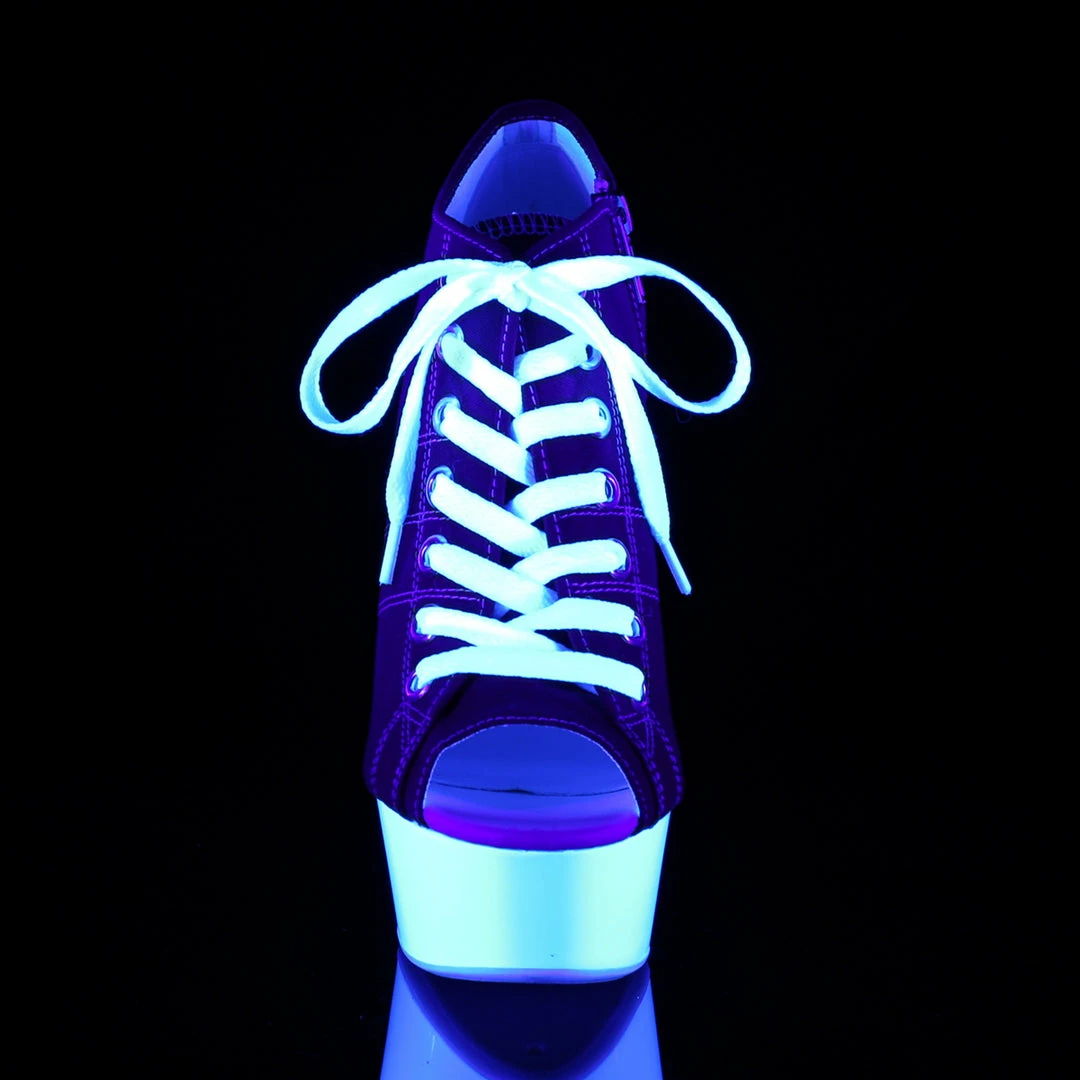 Pleaser DELIGHT-600SK-01 - Red Canvas/Neon White Exotic Dancing 4 Pleaser DELIGHT-600SK-01 - Red Canvas/Neon White Exotic Dancing