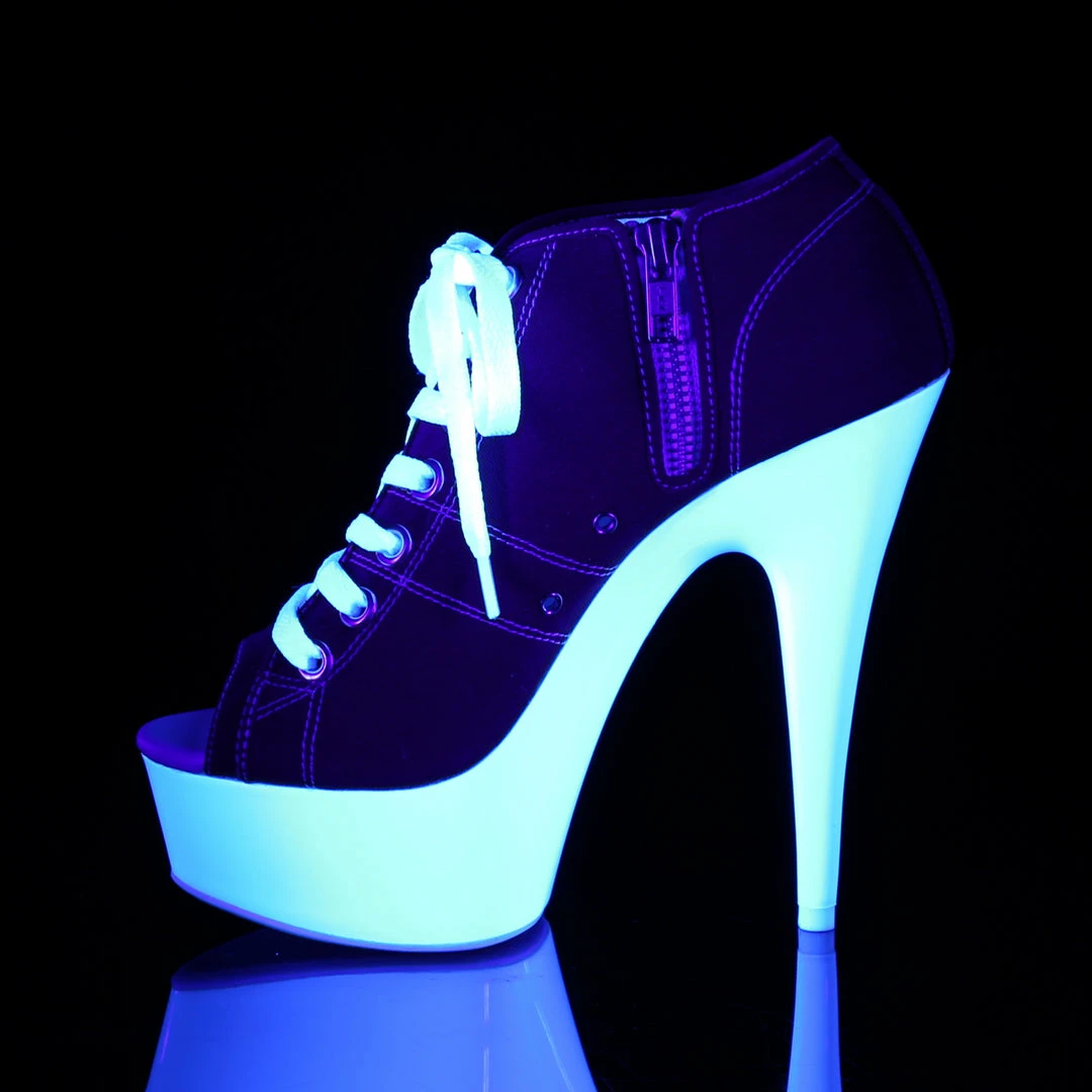 Pleaser DELIGHT-600SK-01 - Red Canvas/Neon White Exotic Dancing 5 Pleaser DELIGHT-600SK-01 - Red Canvas/Neon White Exotic Dancing