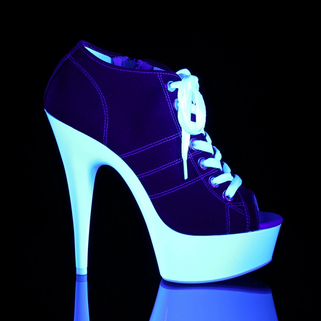 Pleaser DELIGHT-600SK-01 - Red Canvas/Neon White Exotic Dancing 7 Pleaser DELIGHT-600SK-01 - Red Canvas/Neon White Exotic Dancing