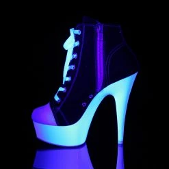 Pleaser Exotic Dancing DELIGHT-600SK-02 - Blk Canvas/Neon White