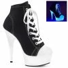 Pleaser Exotic Dancing DELIGHT-600SK-02 - Blk Canvas/Neon White