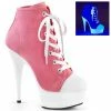 Pleaser Exotic Dancing DELIGHT-600SK-02 - Pink Canvas/Neon White