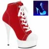 Pleaser DELIGHT-600SK-02 - Red Canvas/Neon White Exotic Dancing