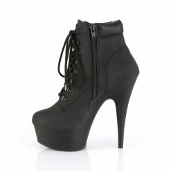 Pleaser DELIGHT-600TL-02 - Blk Nubuck Faux Leather/Blk Matte Exotic Dancing